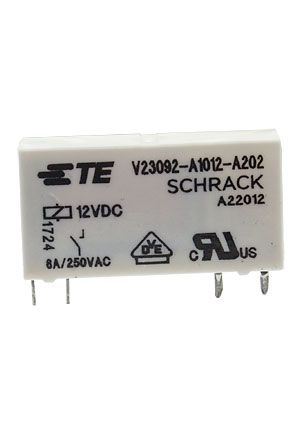 2-1393236-5, V23092-A1024-A302  1 Form A,SPST-NO,1NO 24VDC/6A TE Connectivity