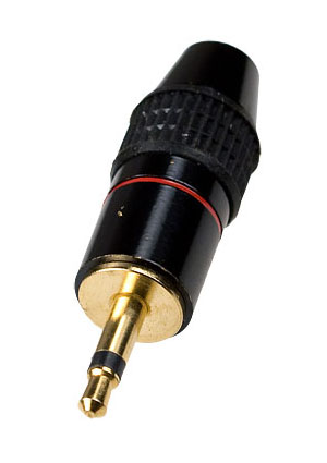 1-058G, штекер аудио 3.5мм  моно металл на кабель  "позолоченный" Китай