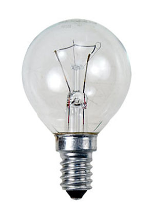 40D1/CL/E14, Лампа  40Вт, сферическая прозрачная, цоколь E14 GE LIGHTING