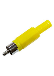 1-200 YE (RP-405) ЖЕЛТЫЙ, штекер RCA пластик на кабель, желтый Китай
