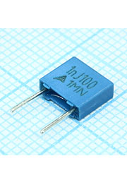 B32529C1102J, MKT 100Vdc 63Vac 0.001uF +5% e:5mm